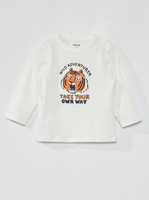 T-shirt em jersey com estampado - Kiabi