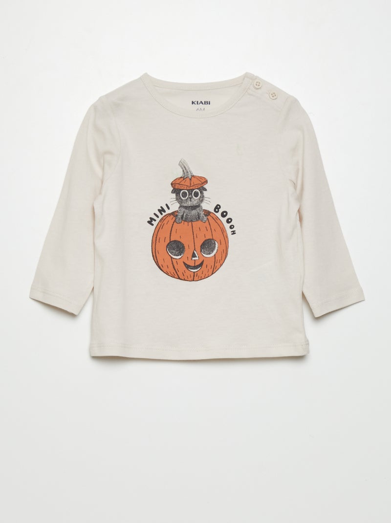 T-shirt em jersey com estampado BRANCO - Kiabi