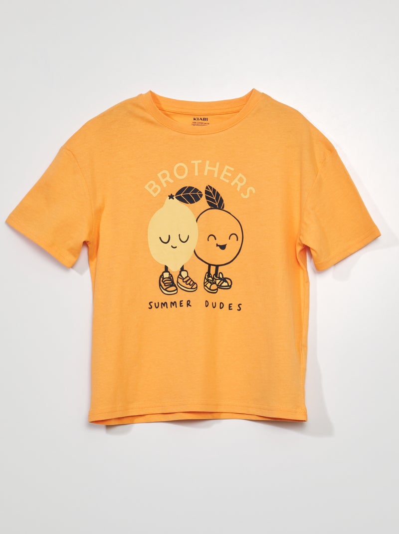 T-shirt em jersey com estampado BRANCO - Kiabi