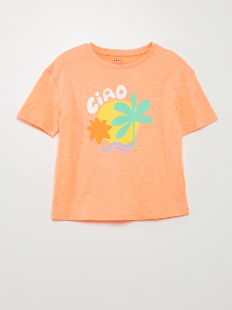 T-shirt em jersey com estampado BRANCO - Kiabi