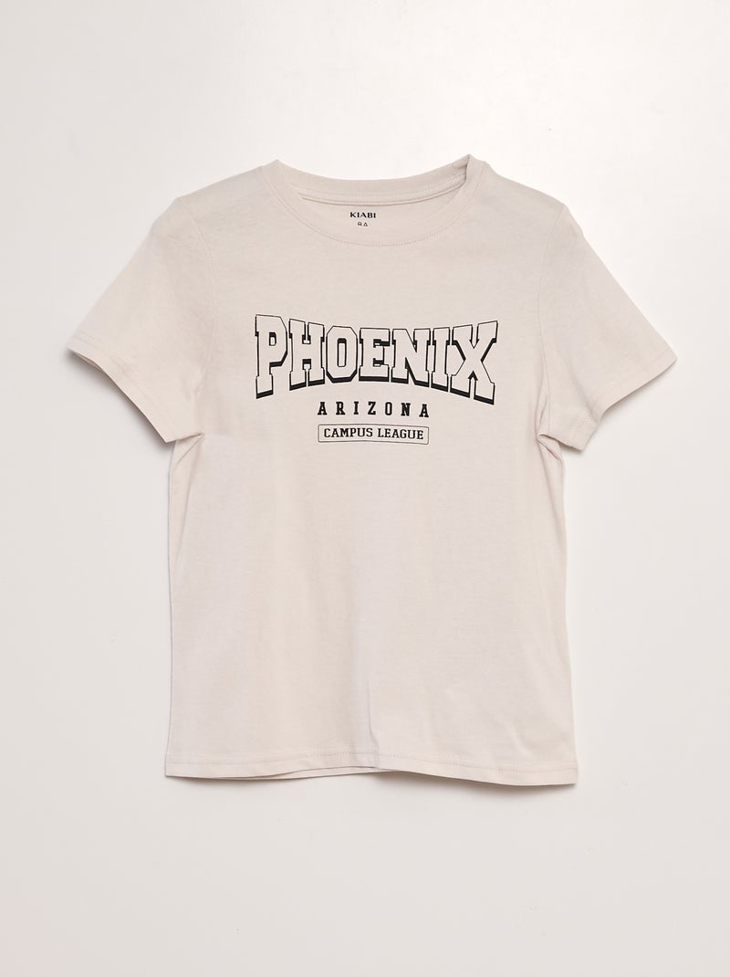 T-shirt em jersey com estampado BRANCO - Kiabi