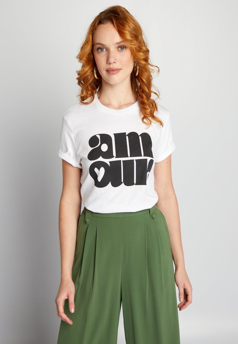 T-shirt em jersey com estampado BRANCO - Kiabi