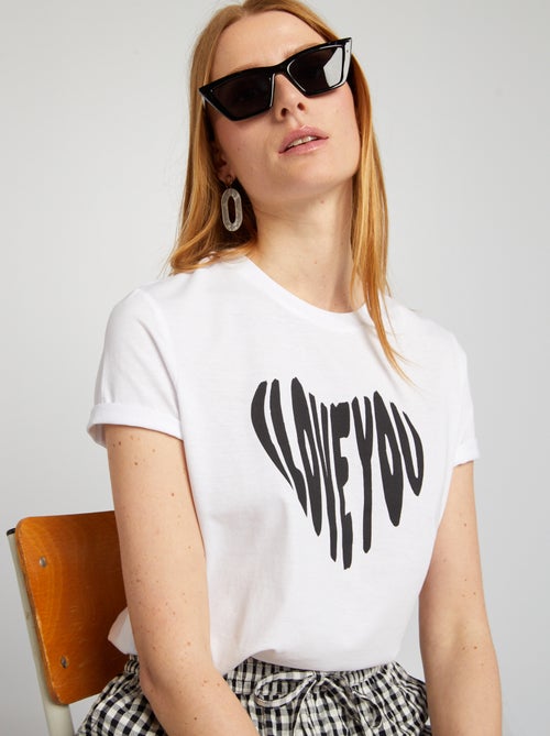 T-shirt em jersey com estampado - Kiabi