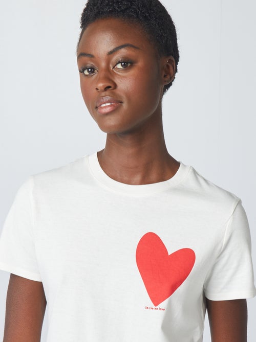T-shirt em jersey com estampado - Kiabi