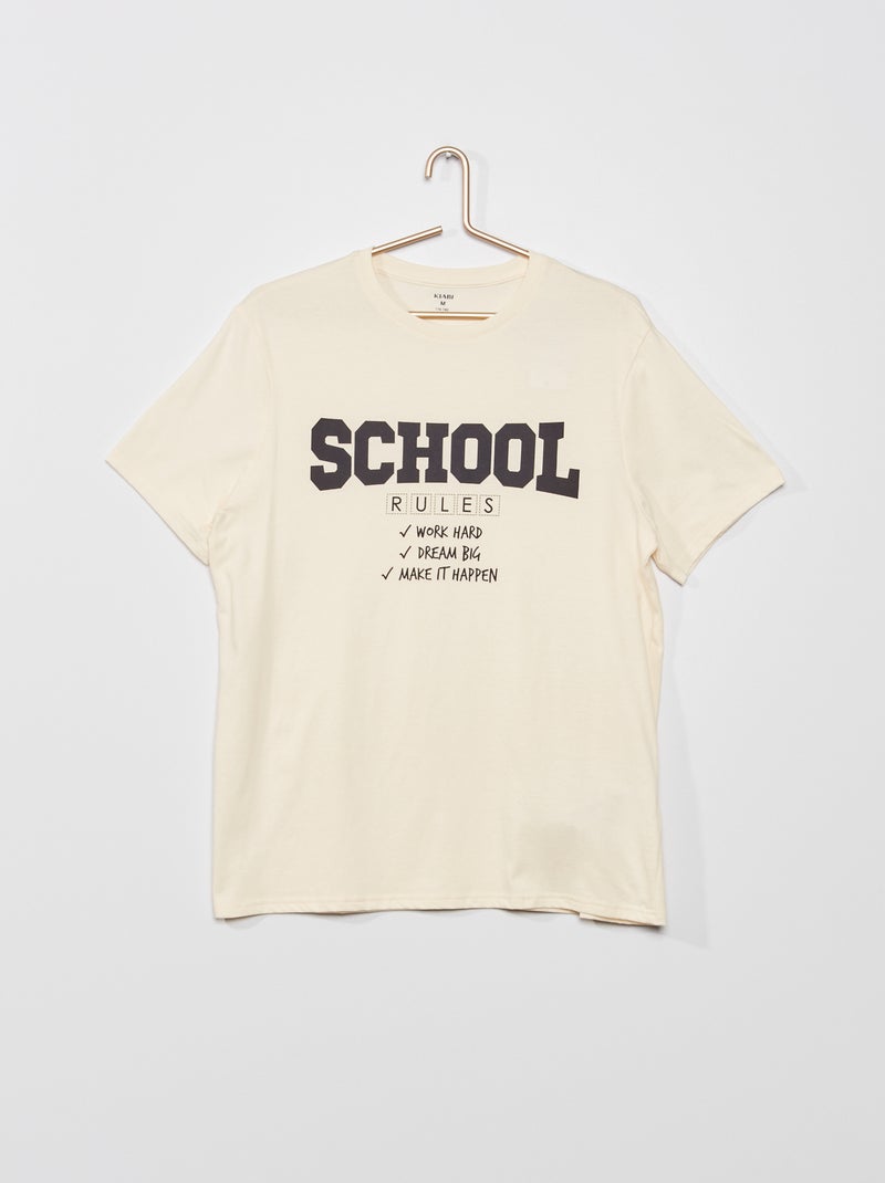 T-shirt em jersey com estampado BRANCO - Kiabi