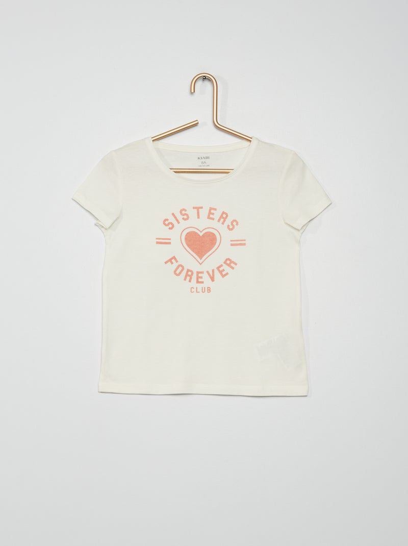 T-shirt em jersey com estampado BRANCO - Kiabi