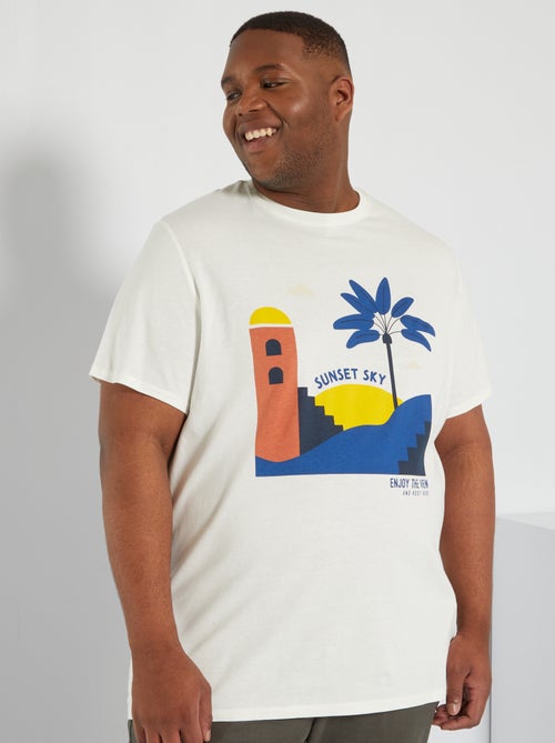 T-shirt em jersey com estampado - Kiabi