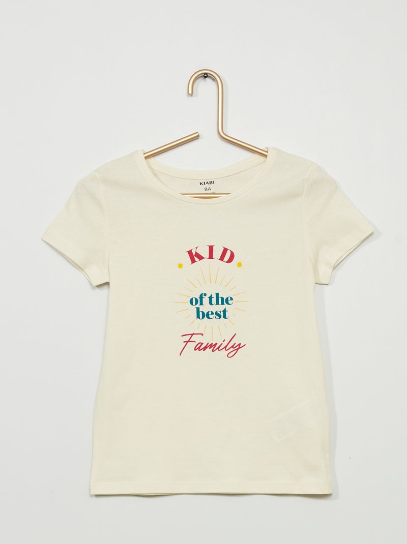 T-shirt em jersey com estampado BRANCO - Kiabi