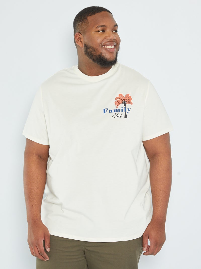 T-shirt em jersey com estampado BRANCO - Kiabi