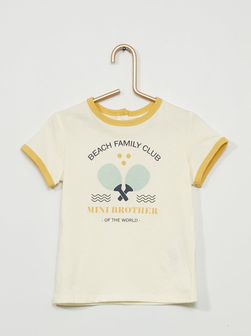 T-shirt em jersey com estampado BRANCO - Kiabi