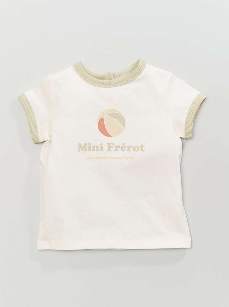 T-shirt em jersey com estampado BRANCO - Kiabi