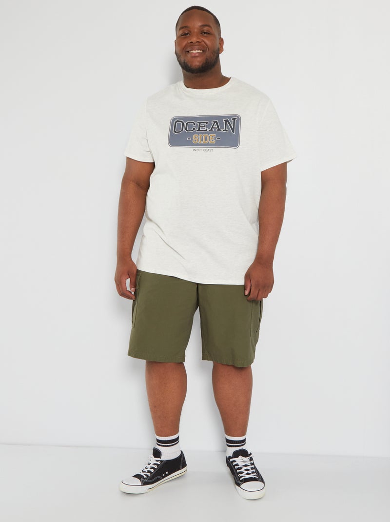 T-shirt em jersey com estampado BRANCO - Kiabi