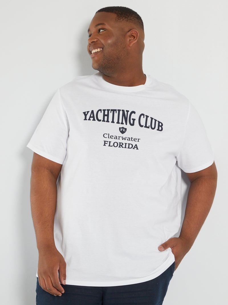 T-shirt em jersey com estampado BRANCO - Kiabi