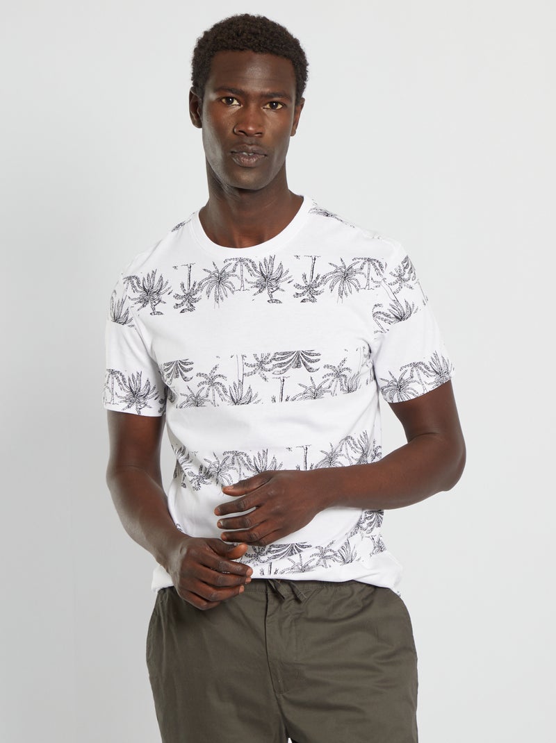 T-shirt em jersey com estampado BRANCO - Kiabi