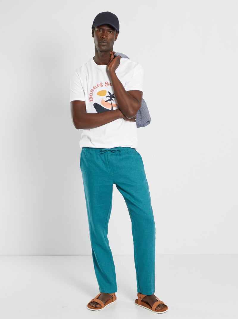 T-shirt em jersey com estampado BRANCO - Kiabi