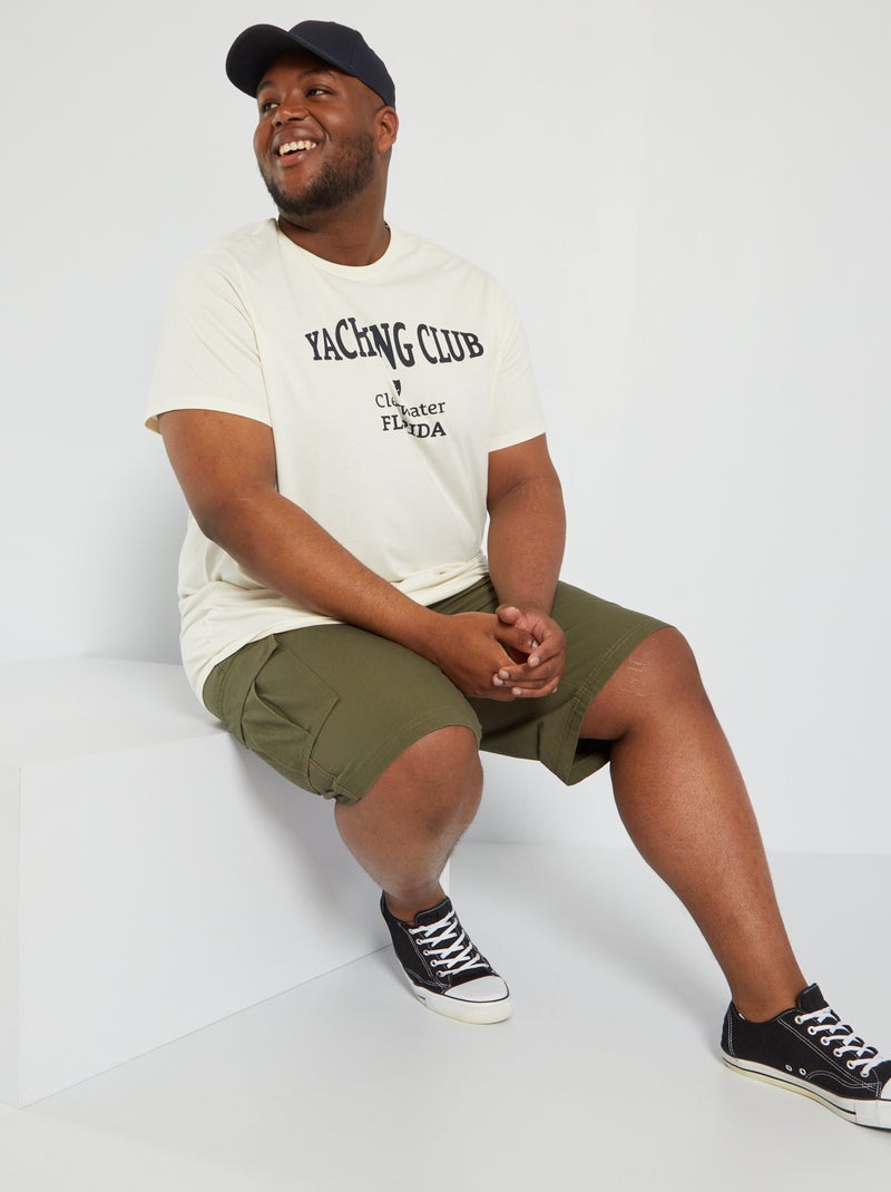 T-shirt em jersey com estampado BRANCO - Kiabi