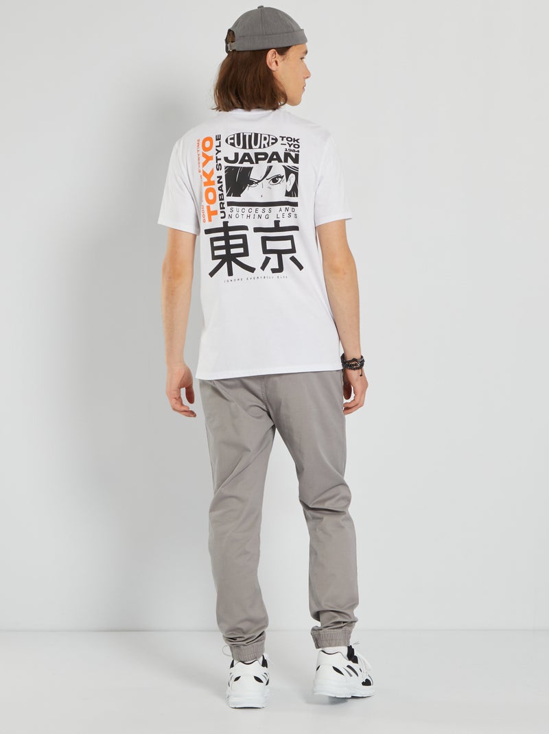 T-shirt em jersey com estampado Branco - Kiabi