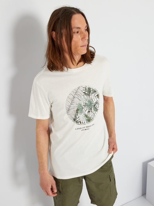 T-shirt em jersey com estampado - Kiabi