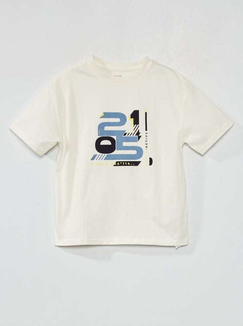 T-shirt em jersey com estampado - Kiabi