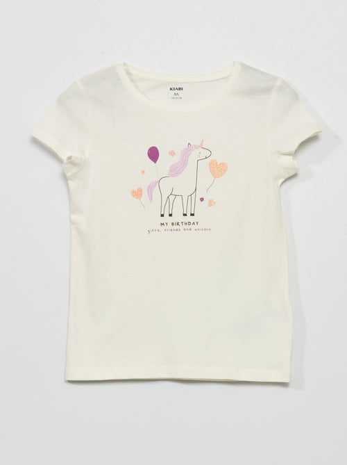 T-shirt em jersey com estampado - Kiabi