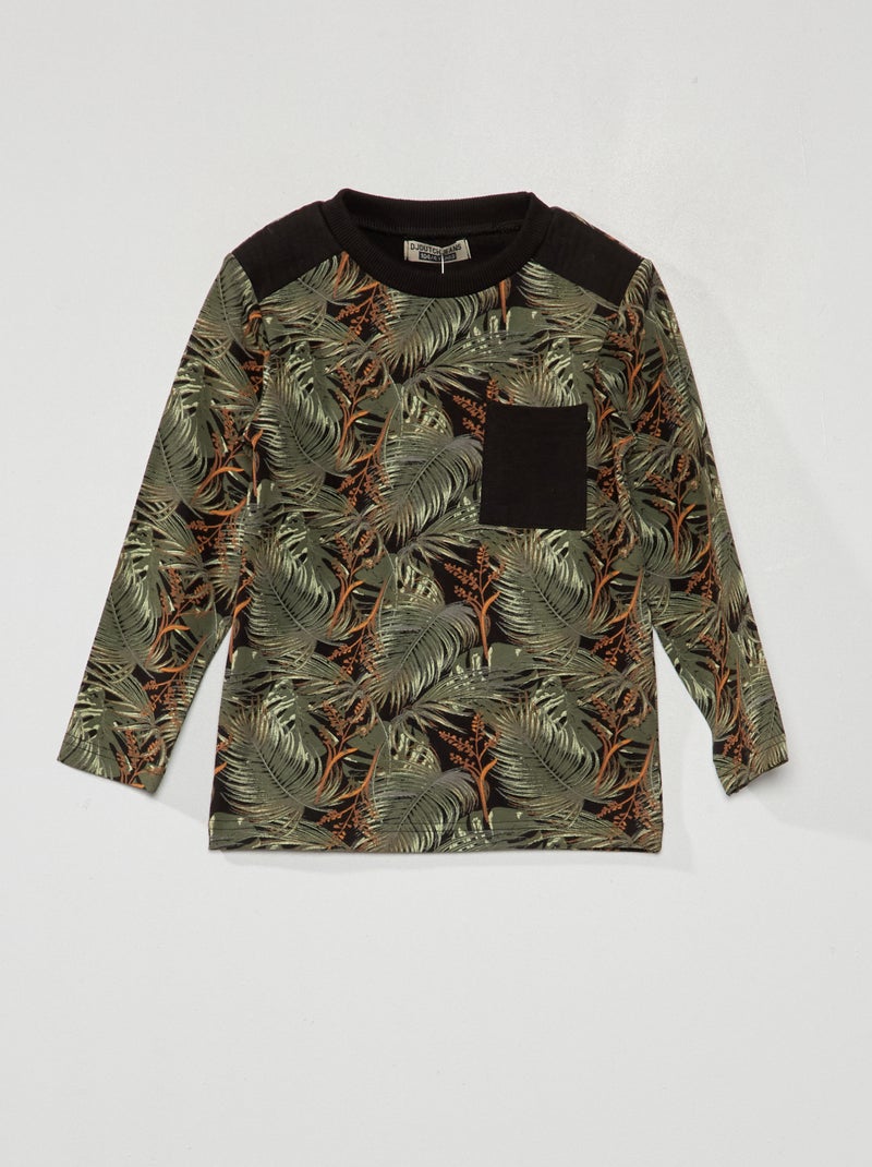T-shirt em jersey com estampado CAQUI - Kiabi