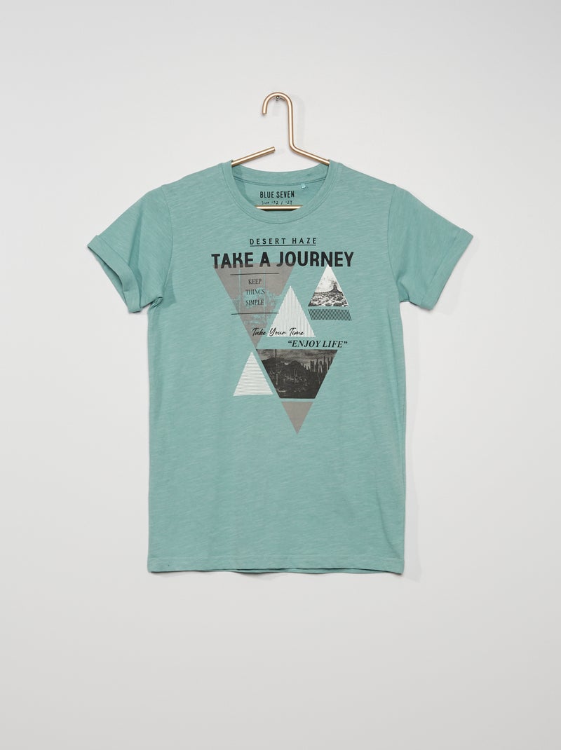 T-shirt em jersey com estampado CAQUI - Kiabi