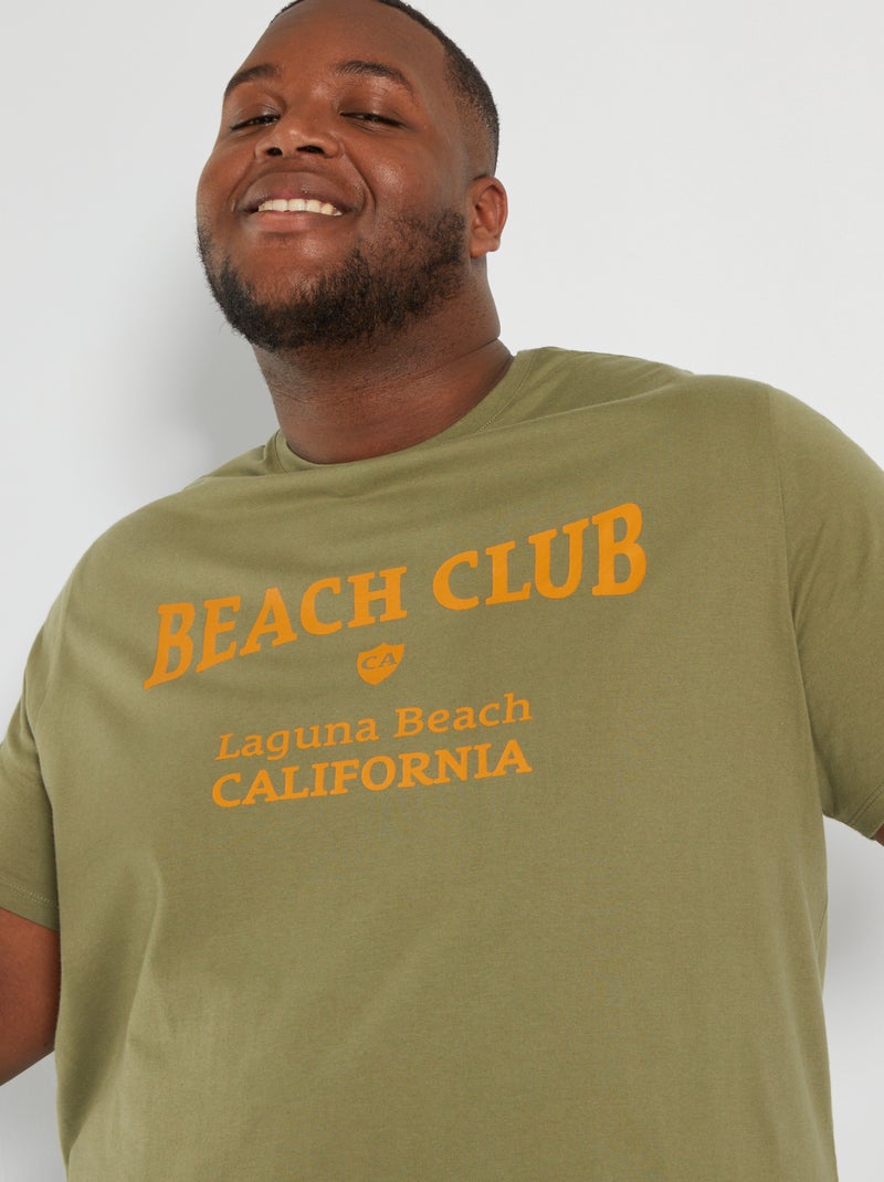 T-shirt em jersey com estampado CAQUI - Kiabi