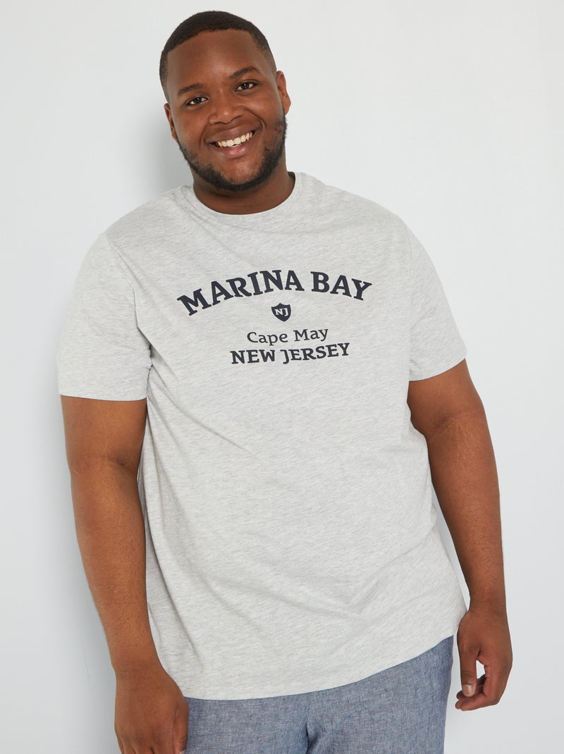 T-shirt em jersey com estampado CINZA - Kiabi