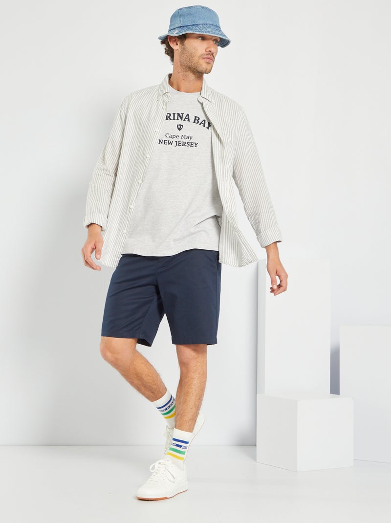 T-shirt em jersey com estampado CINZA - Kiabi