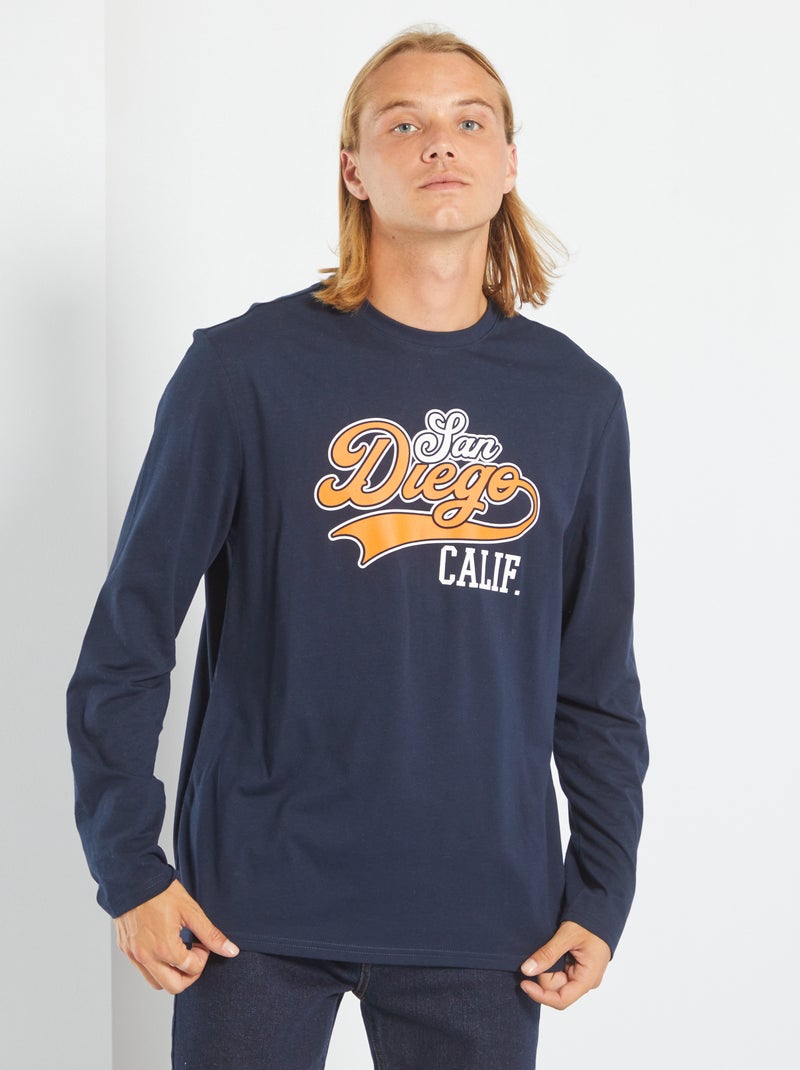 T-shirt em jersey com estampado de fantasia AZUL - Kiabi
