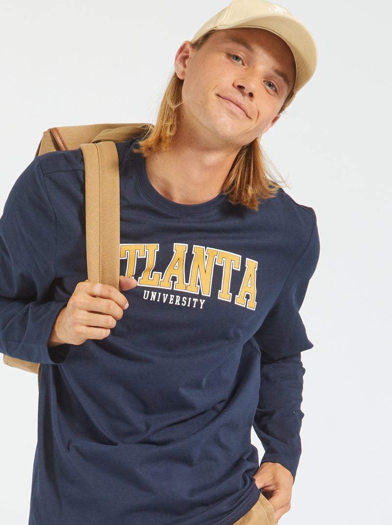T-shirt em jersey com estampado de fantasia AZUL - Kiabi