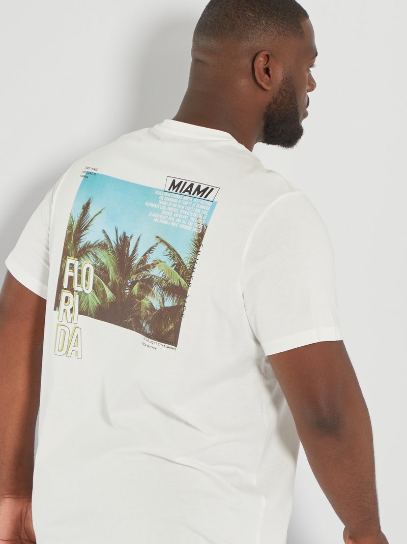 T-shirt em jersey com estampado de fantasia BRANCO - Kiabi
