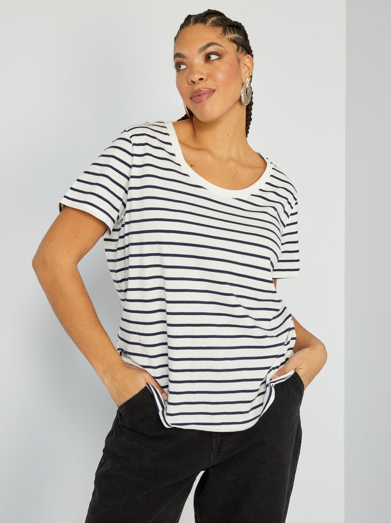 T-shirt em jersey com estampado de fantasia BRANCO - Kiabi