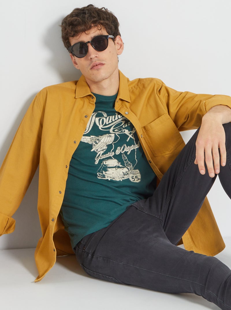 T-shirt em jersey com estampado de fantasia VERDE - Kiabi