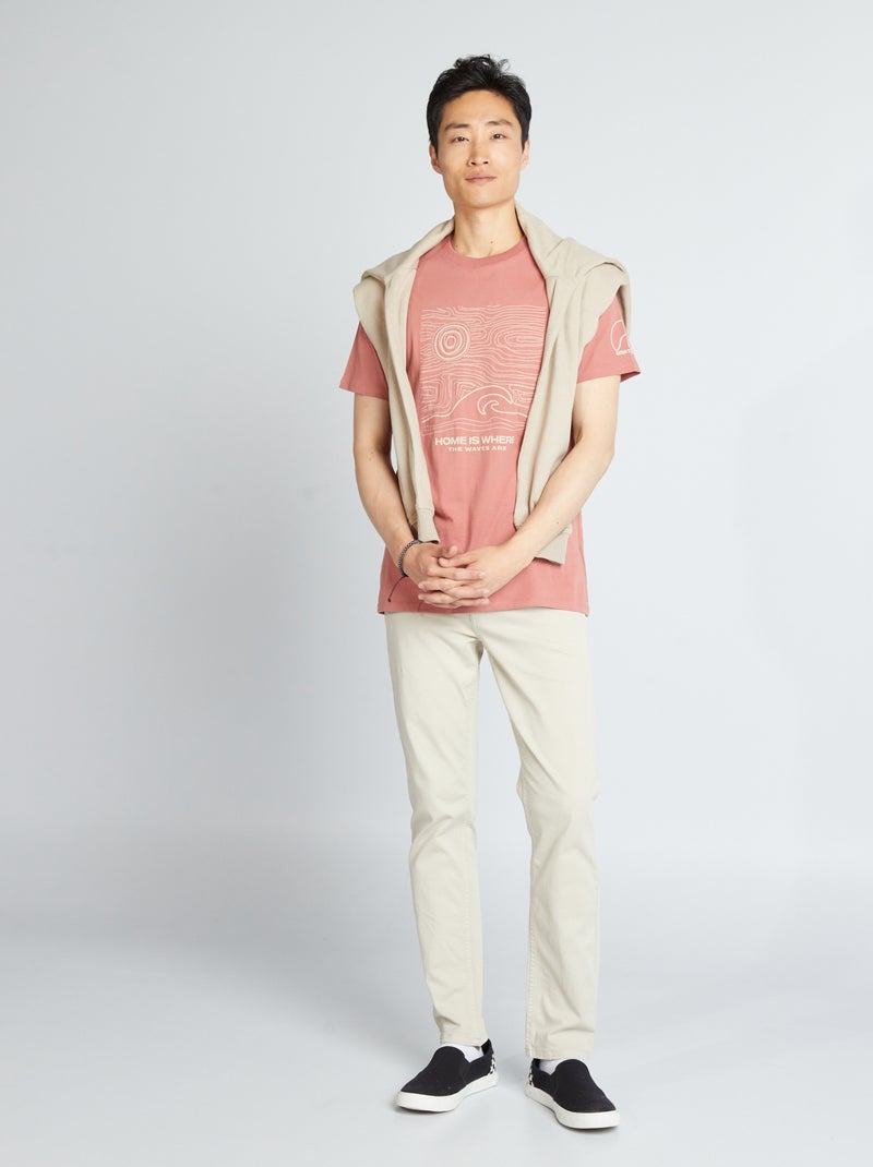 T-shirt em jersey com estampado frontal ROSA - Kiabi