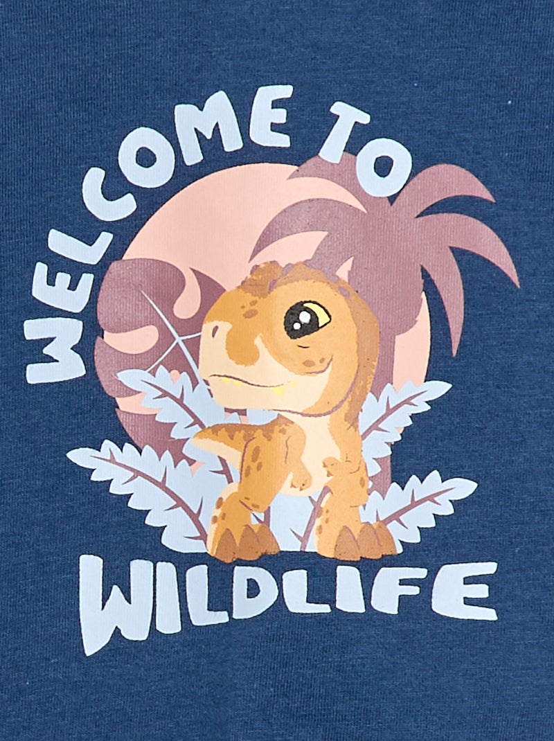 T-shirt em jersey com estampado 'Jurassic World' Azul - Kiabi