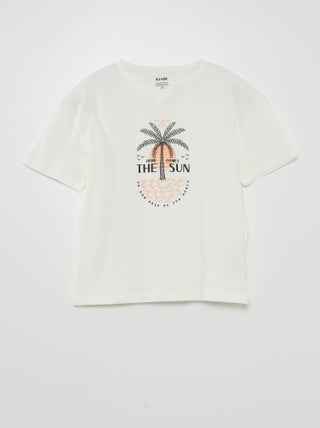 T-shirt em jersey com estampado 'palmeiras'