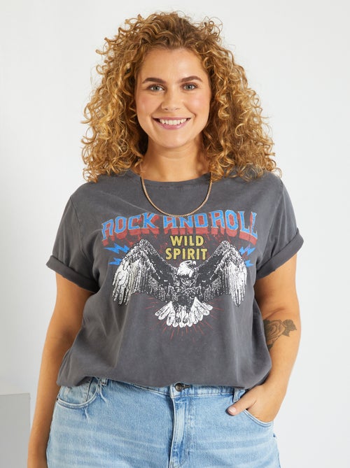 T-shirt em jersey com estampado - Kiabi
