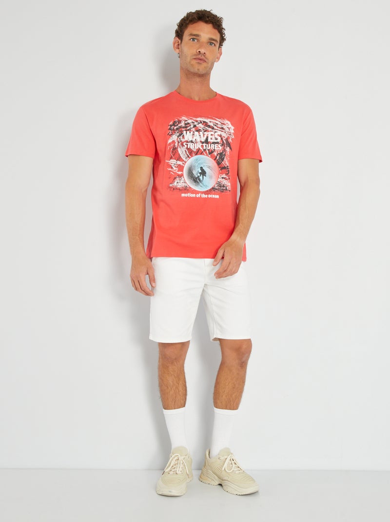 T-shirt em jersey com estampado ROSA - Kiabi