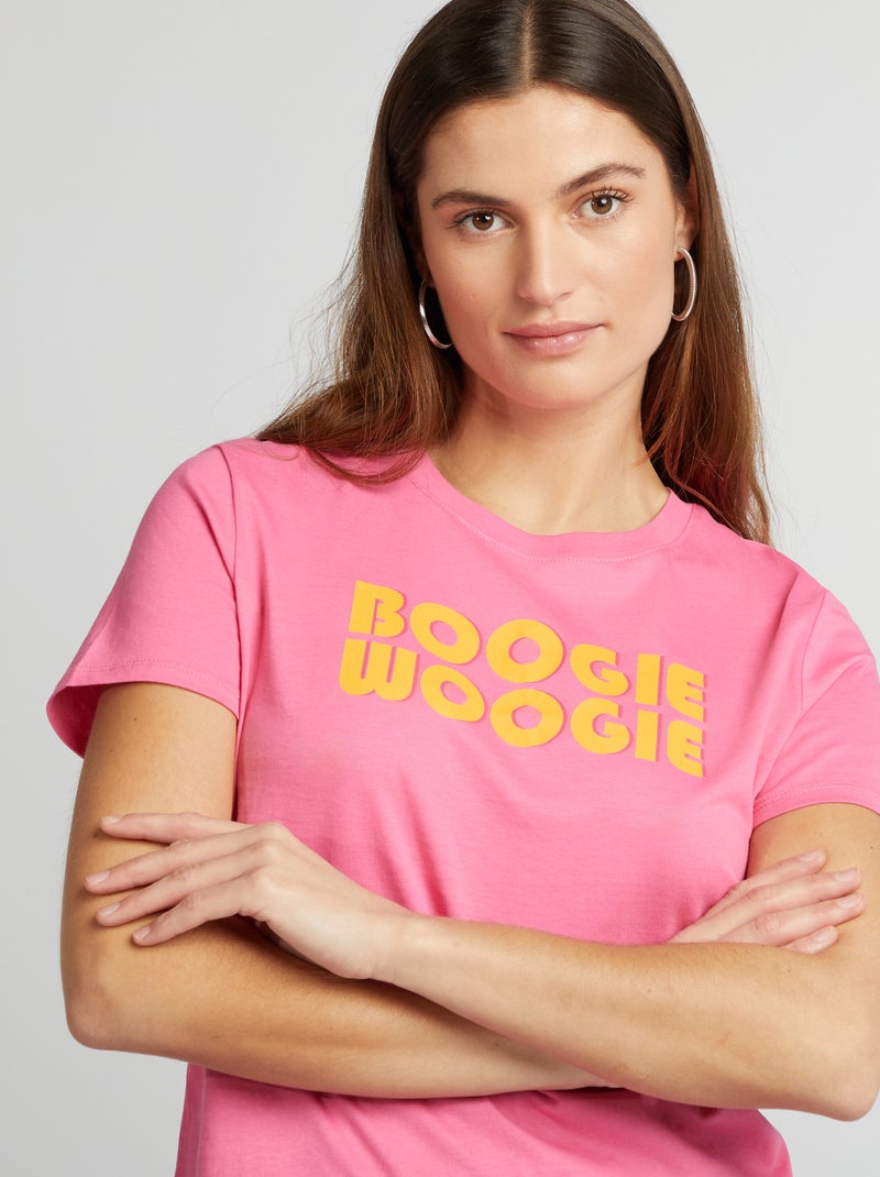 T-shirt em jersey com estampado ROSA - Kiabi