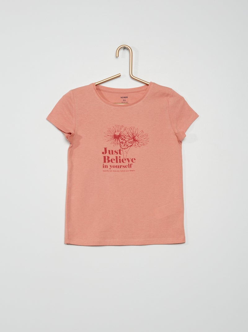 T-shirt em jersey com estampado ROSA - Kiabi