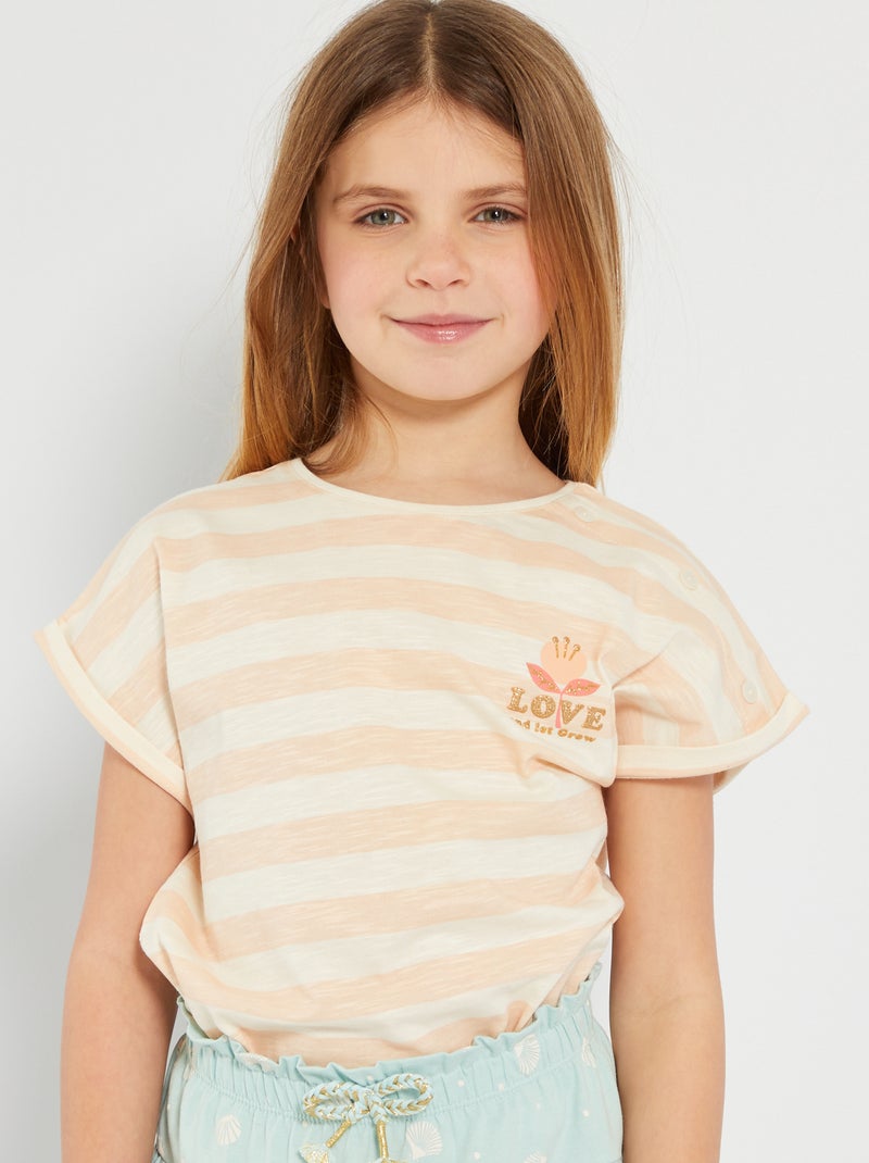 T-shirt em jersey com estampado ROSA - Kiabi