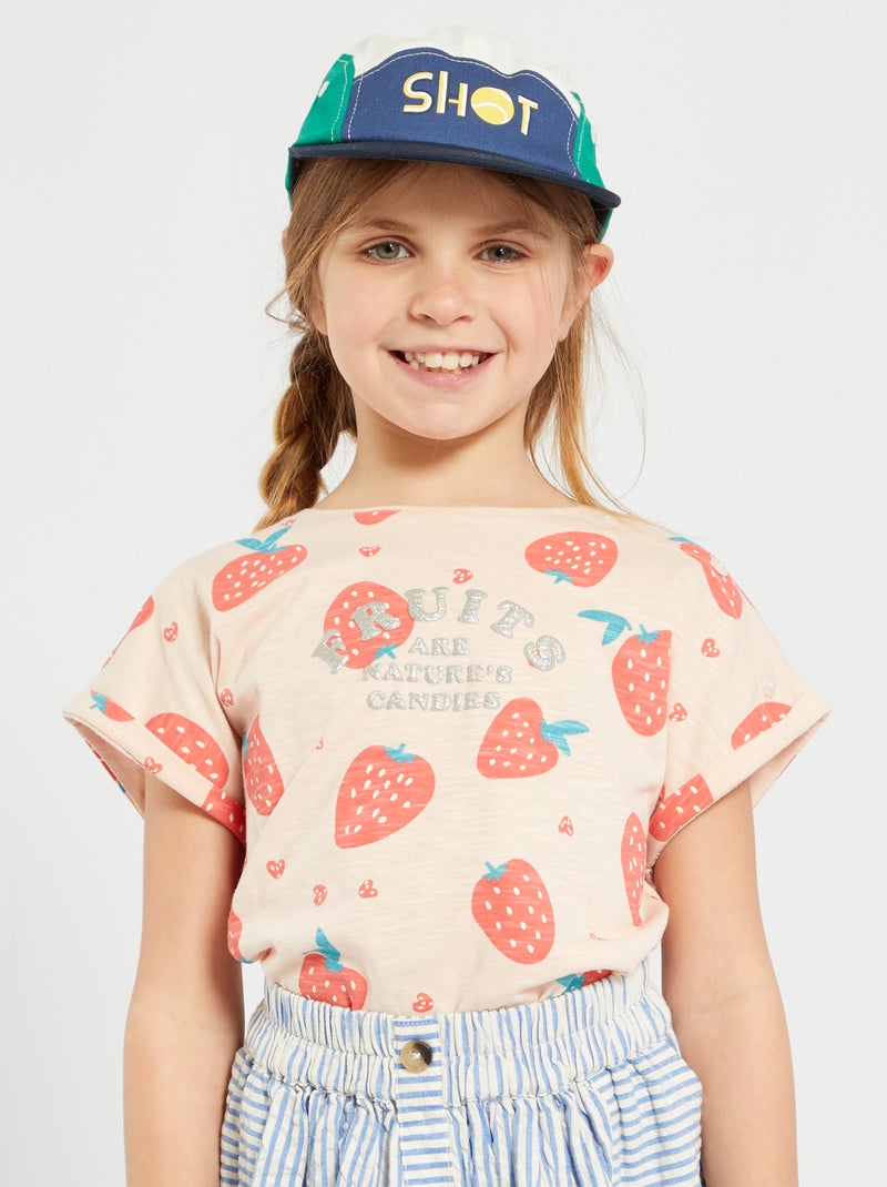 T-shirt em jersey com estampado ROSA - Kiabi
