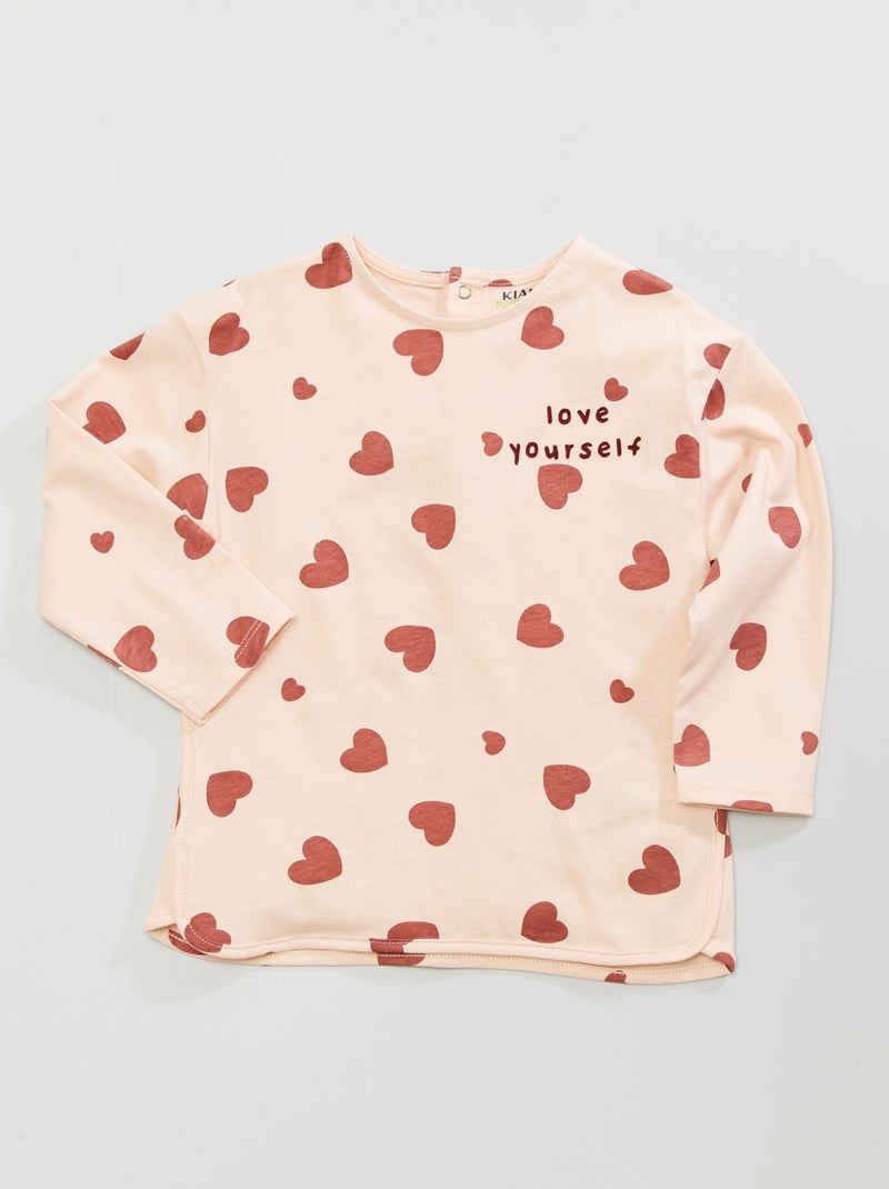 T-shirt em jersey com estampado ROSA - Kiabi