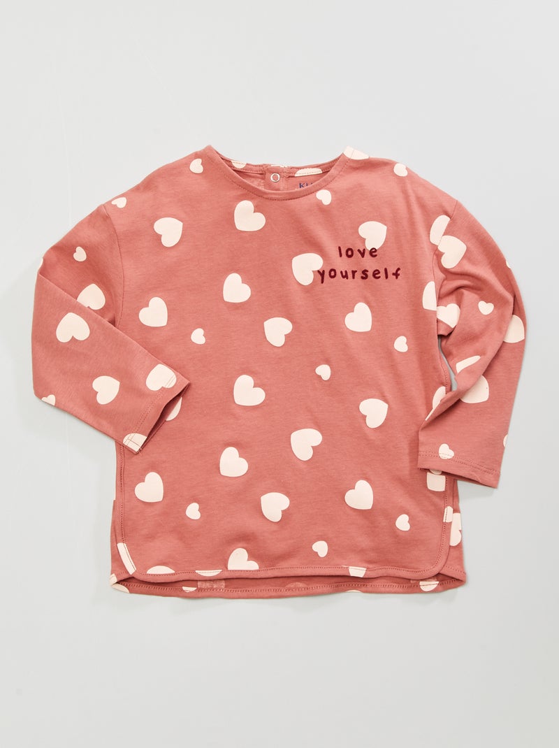 T-shirt em jersey com estampado ROSA - Kiabi