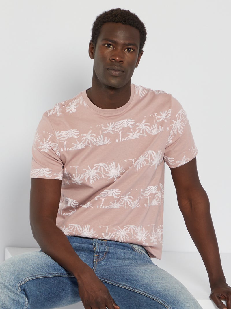 T-shirt em jersey com estampado ROSA - Kiabi