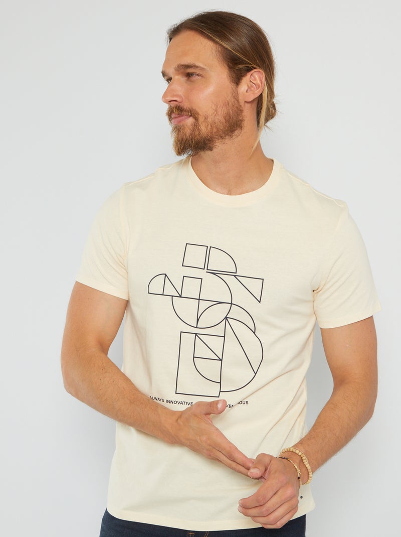 T-shirt em jersey com estampado ROSA - Kiabi