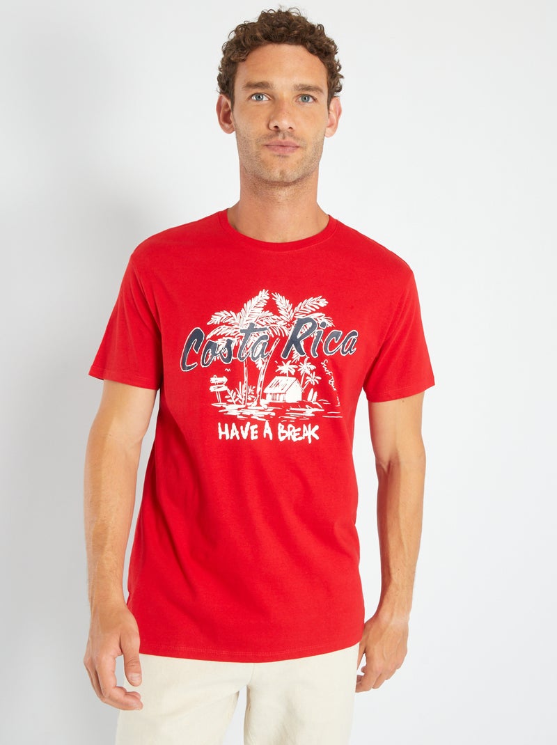 T-shirt em jersey com estampado ROXO - Kiabi