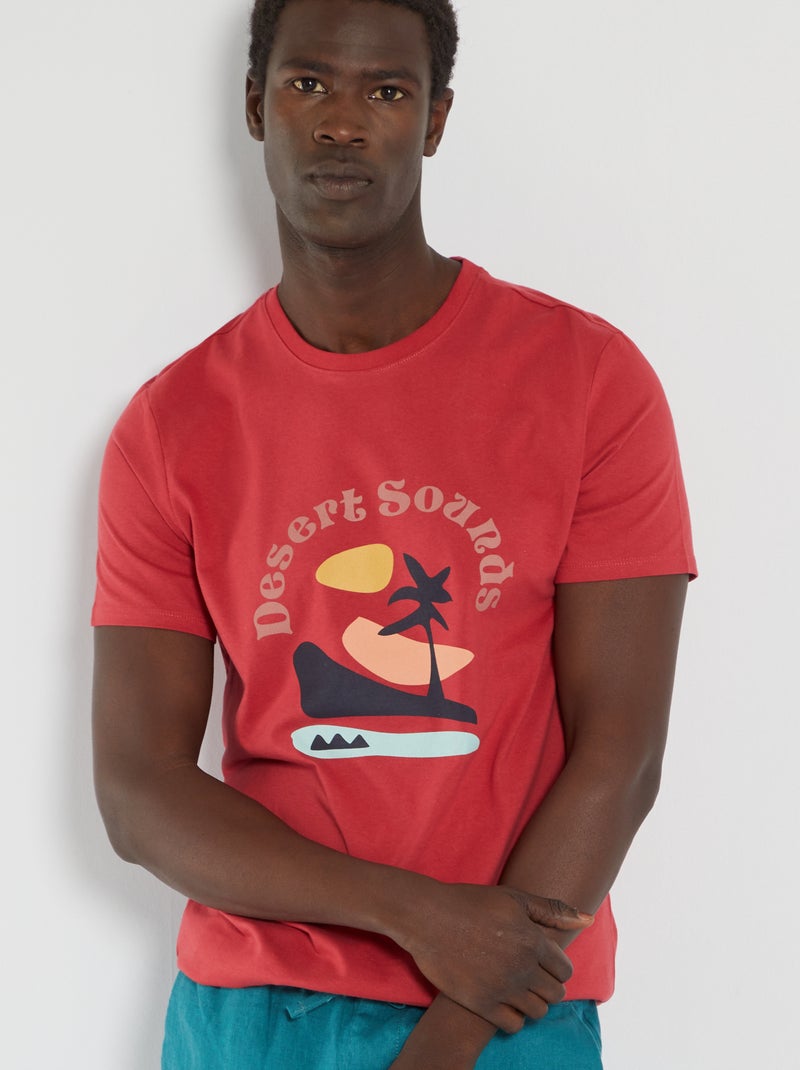 T-shirt em jersey com estampado ROXO - Kiabi