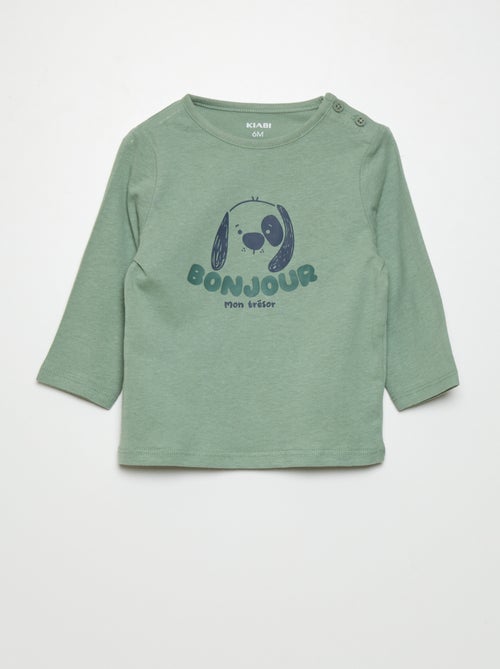 T-shirt em jersey com estampado - Kiabi